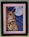 Hoo Are You Framed Original Signed Watercolor Painting