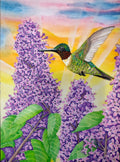 Hummingbird Amongst the Lilacs Painting Print