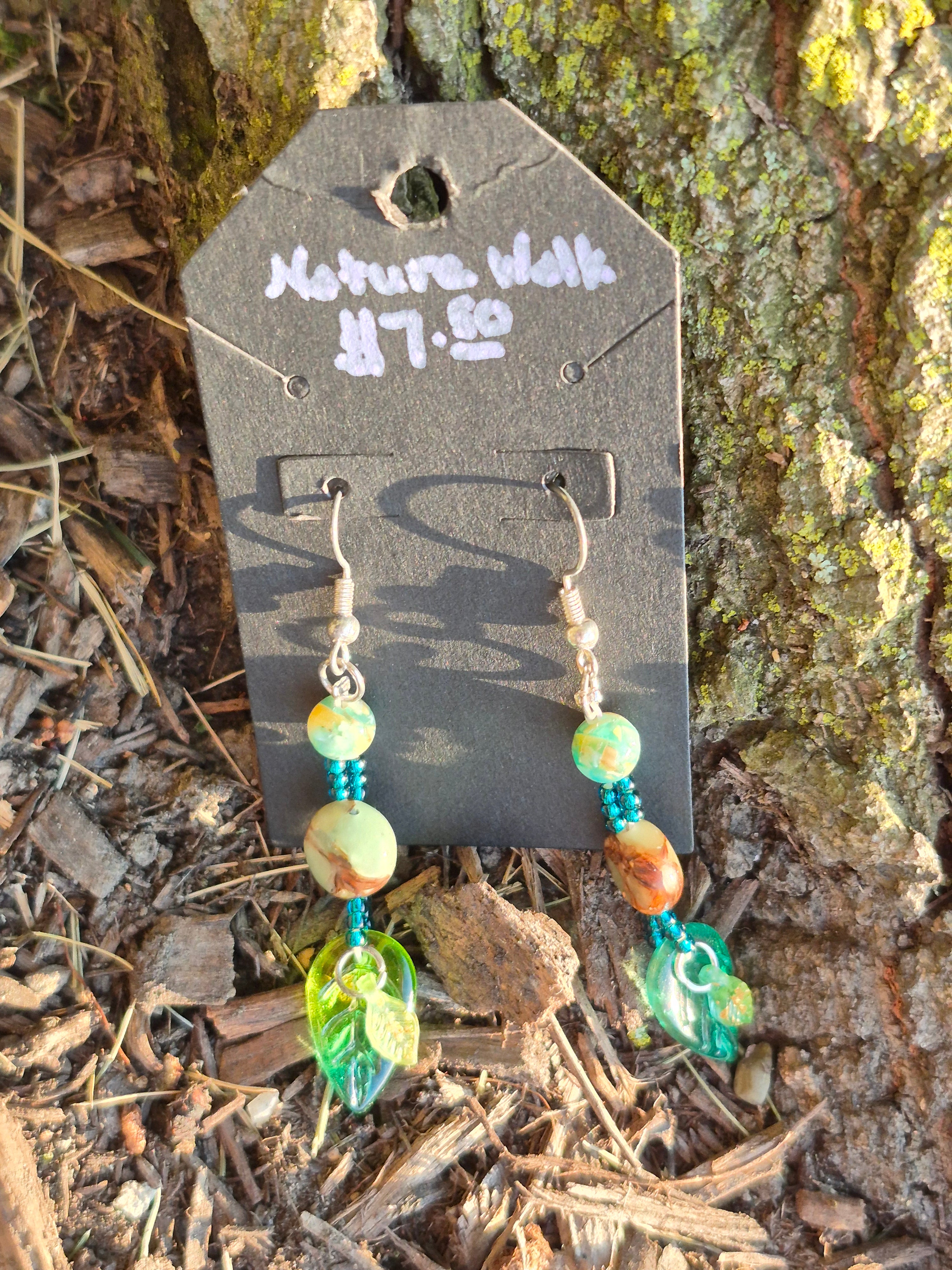Nature Walk Beaded Dangle Earrings