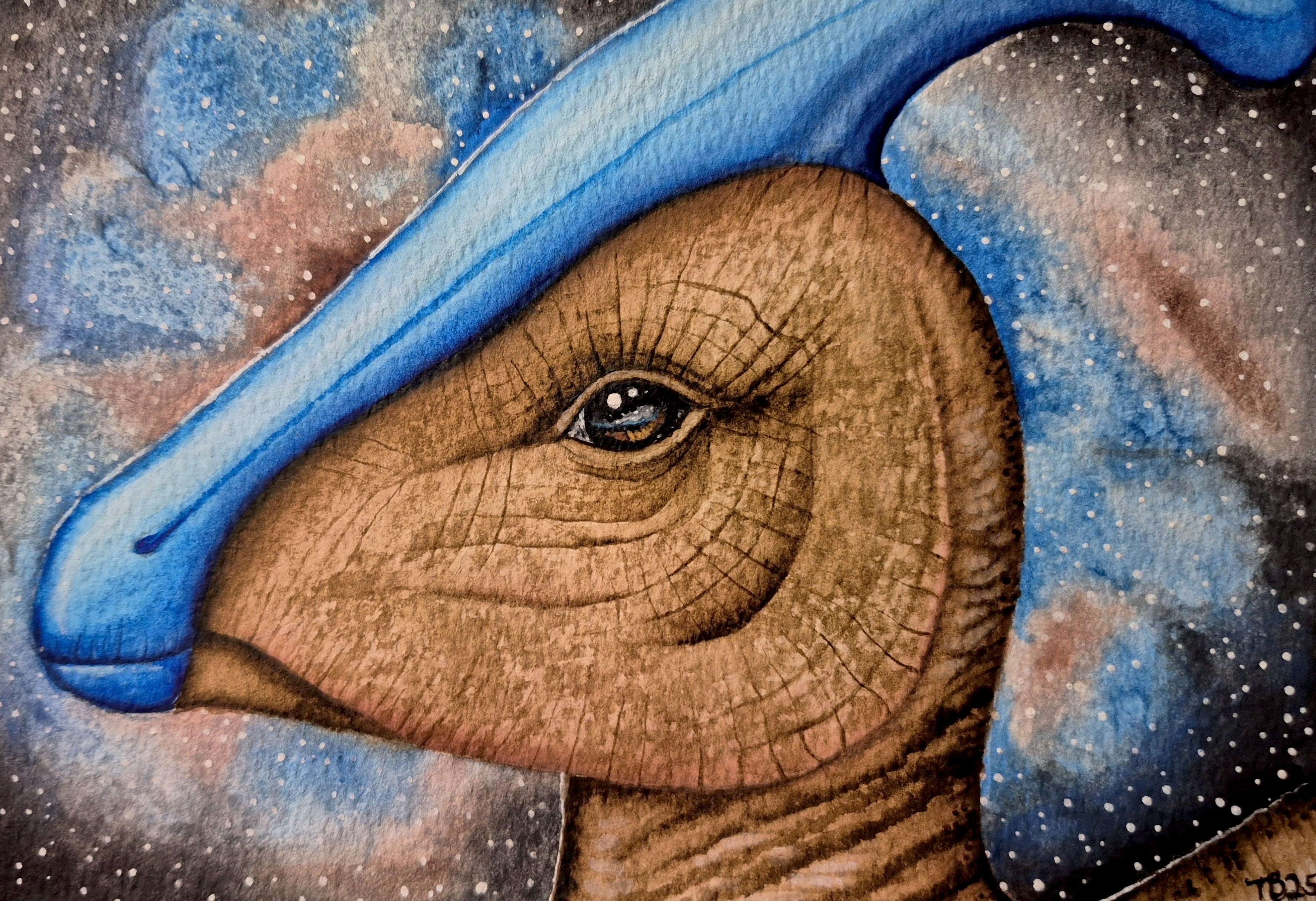Parasaurolophus Painting Print