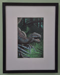 Therizinosaurus Original Framed Gouache Painting
